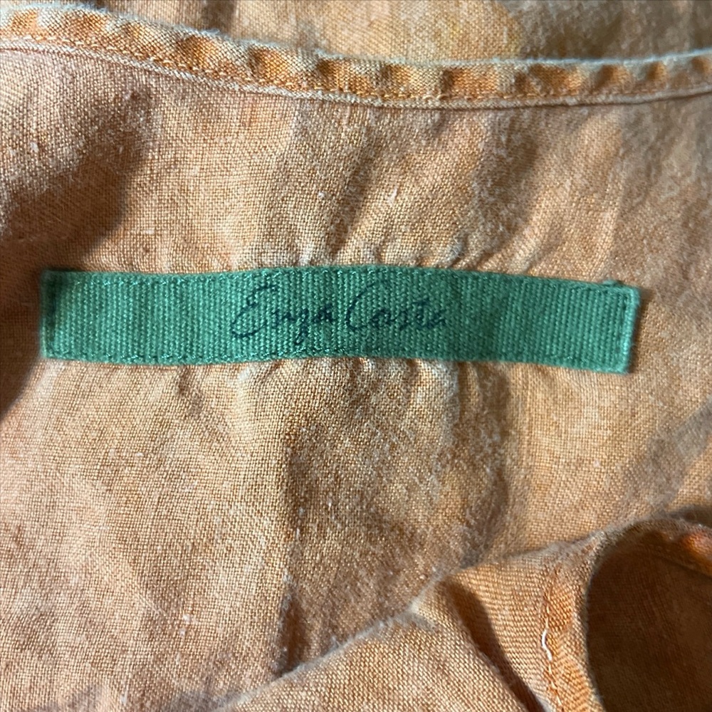 Enza Costa Distressed French Linen Overalls Size 0 TerracottaFall Soft … - Picture 3 of 5